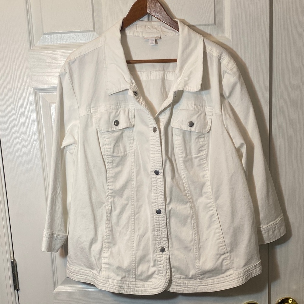 Vintage 3X Westport White Button-Up Cotton/Spandex barn chore Jacket breathable